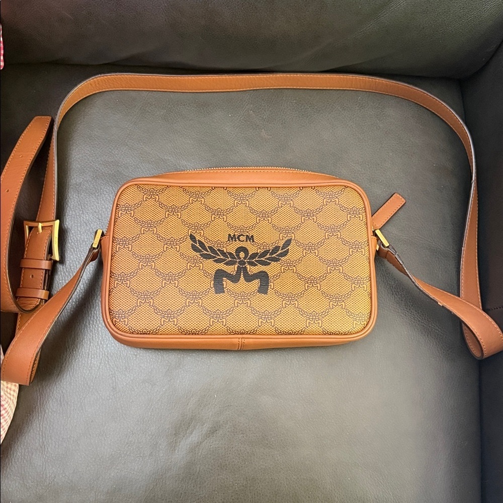 MCM Himmel Logo Printed Small Shoulder Bag (used)
